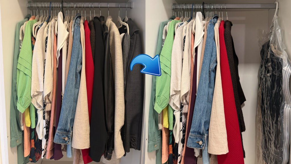 como organizar roupas em cabides