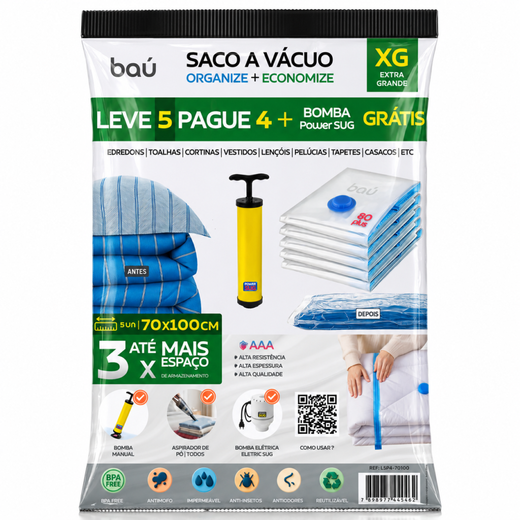 saco a vácuo para edredon extra grande