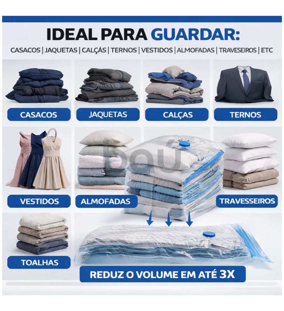 saco a vácuo grande guardar roupas
