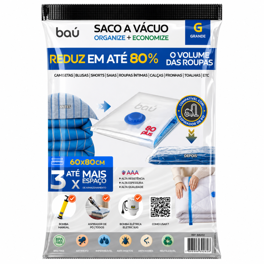 saco a vácuo grande roupas