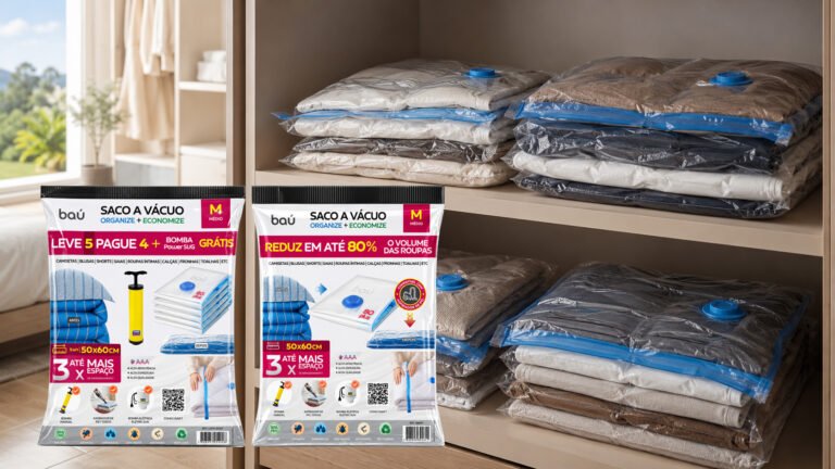 saco a vácuo médio 50x60 para roupas